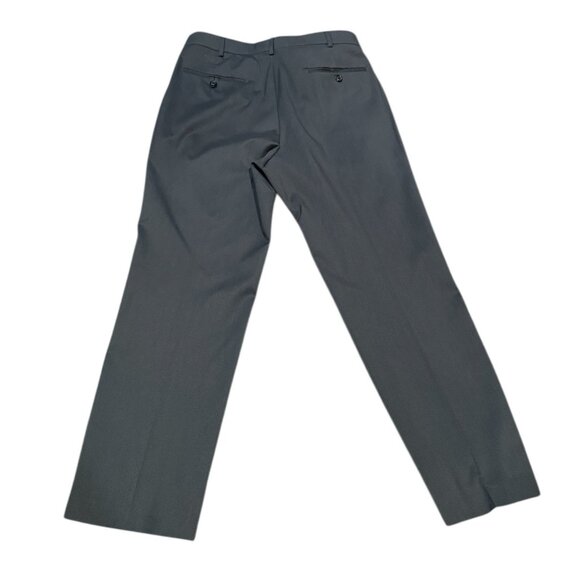Savane Mens 34x30 Gray Business Tailored Straight Fit Dress Pants - Picture 3 of 9